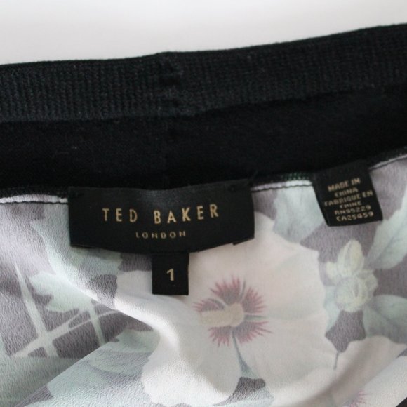 Ted Baker Memie Secret Trellis-Print Cardigan Sweater Black Size TED 1/ US 4 - Picture 7 of 8